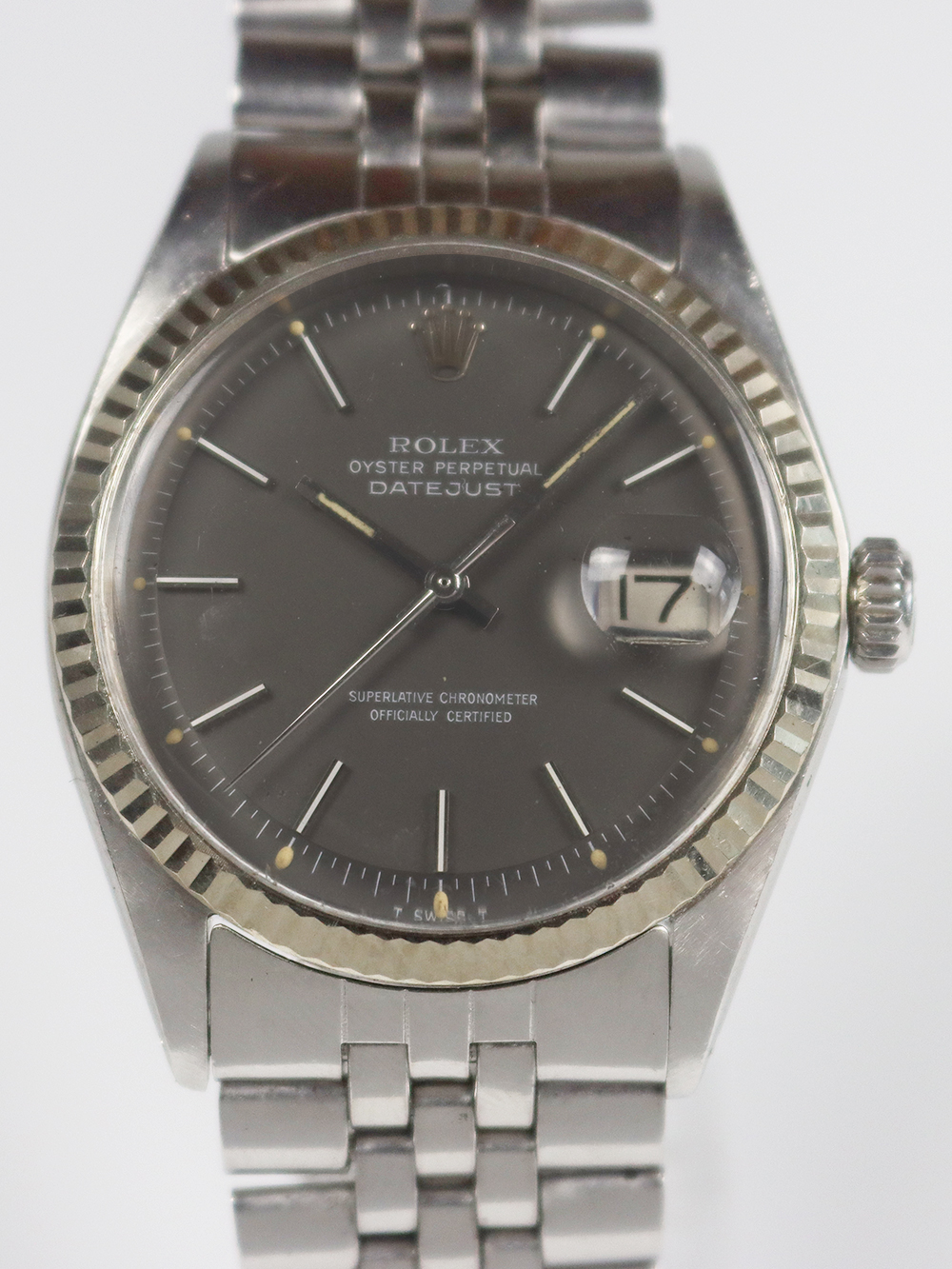 ROLEX SS/W.G オイスターパーペチュアル「DATEJUST」グレーダイヤル